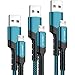 Micro USB Charger Cable, JSAUX (3-Pack 3.3ft+6.6ft+10ft) Android Charger Micro USB to USB A Nylon Braided Cord Compatible with Samsung Galaxy S6 S7 Edge Note 5, Kindle and More-Green