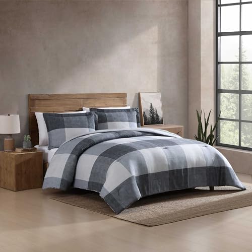 Parure de lit Eddie Bauer en coton gris à grands carreaux pour lit King Size - 3