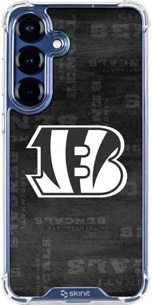 Skinit Clear Phone Case Compatible with Galaxy S25 - Officially Licensed NFL Cincinnati Bengals Black & White Design