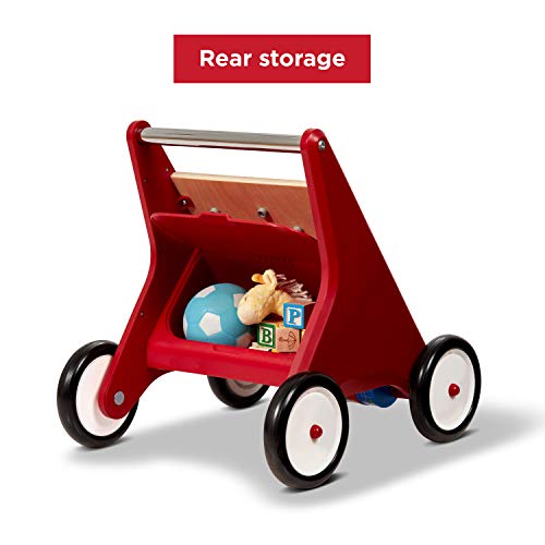 Image of Radio Flyer Classic Push & Play, Toddler Walker with Activity Play, Ages 1-4, Red Walker Toy