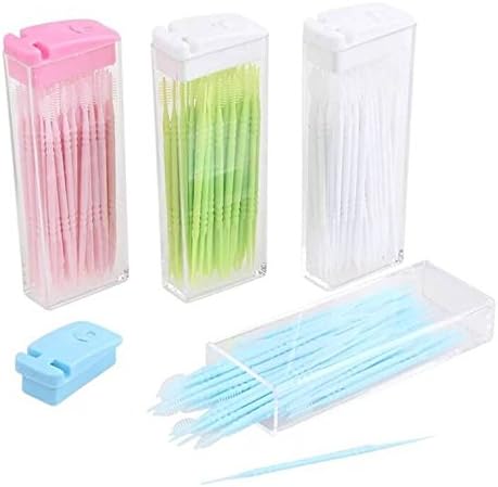 Brush Toothpick 200 pcs Pack Plastic Poke Head 4 Box in Package