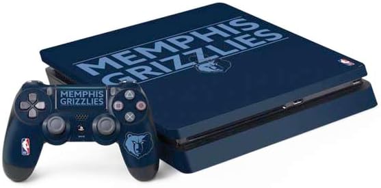 Skinit Decal Gaming Skin Compatible with PS4 Slim Bundle - Officially Licensed NBA Memphis Grizzlies Dark Rust Design