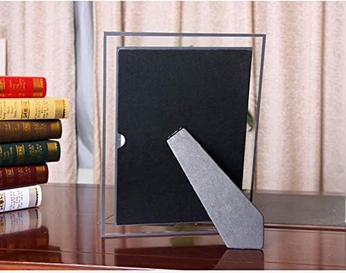 Miniatura 4 de Cq acrylic Marco de fotos de cristal de 6 x 8 pulgadas, espejo plateado para soporte de fotos en la mesa, paquete de 2