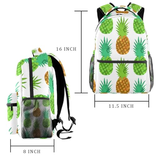 Sac à dos d'école ananas multicolore léger avec bretelles douces - 2