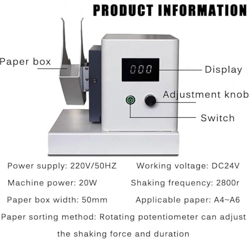 piudoiliy Automatic Paper Blower Shaking Machine, Desktop Paper Jogger, Shaking Arrangement, Adjustable Shaking Force for Banks, Companies - Thumbnail 7