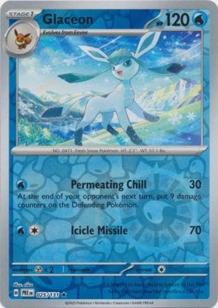 Pokemon - Glaceon 025/131 Prismatic Evolutions – Reverse Foil Single Card