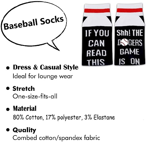 TSOTMO 2 pairs Baseball Socks Baseball Game Gift for Players Coach Funny Sports Socks for Lovers2