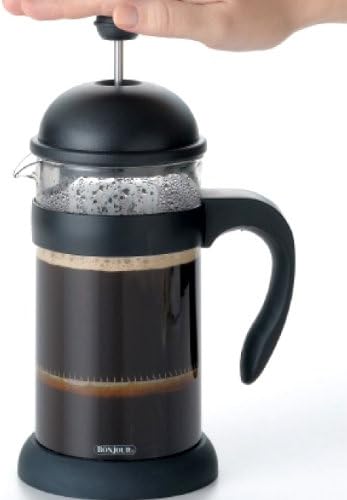 BonJour Coffee Unbreakable Plastic French Press, 33.8-Ounce, Hugo, Black