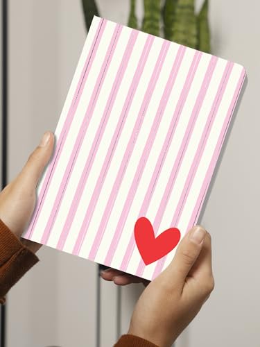 Image of DOODLE A5 Heart Design Notebook - 160 Pages Undated Ruled Journal, Soft Cover Diary with 80 GSM Paper, Cute Valentine Gift for Her, Love Theme Notebook for Notes, Study & Travel