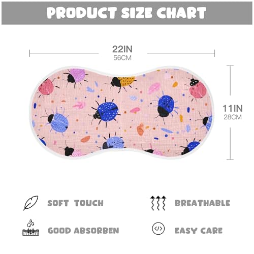 Blue Orange Bugs Pinks Burp Cloths Baby Boys Girls Absorbent Soft Cotton Burping Cloths Rags, 2 Pack2