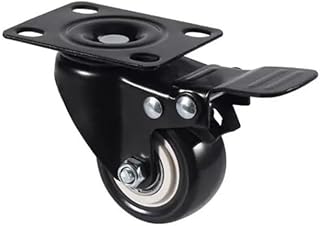 Kit 4 Rodinhas para Móveis Pesados Rodízio Giratório Rodas Giratórias Borracha Com Trava Freio 400kg (Rodízio Preto)