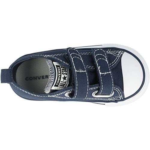 Converse Chuck Taylor CT 2v Ox Canvas, Chaussons Mixte bébé, Athletic Navy/Blanc, Numeric_19 EU