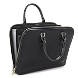 Accordian File Organizer Tote,Folder with Zipper & Labels,12 Pocket Expanding File Folder， Paper Folder for Letter A4 Files Business Teacher Office Bag (Black)