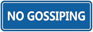 Signs ByLITA Standard No Gossiping Sign (Blue) - Medium