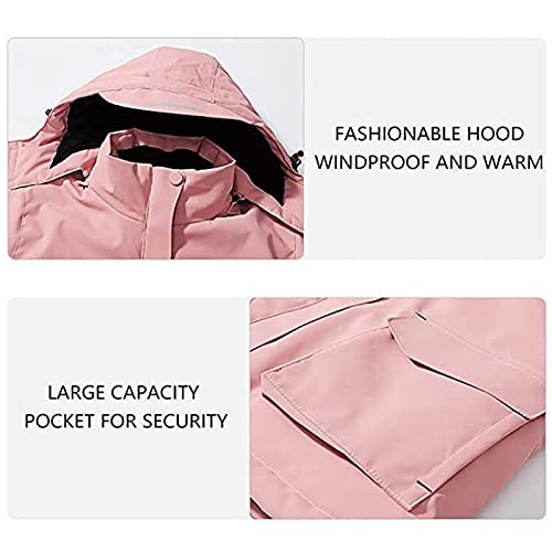 Chaqueta térmica mujer impermeable con capucha cortavientos y calefacción por USB 3