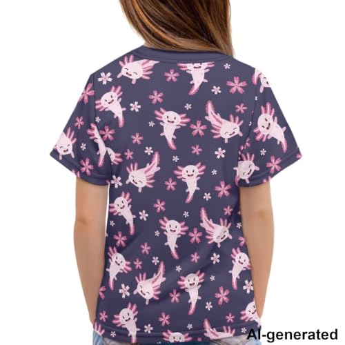Image of Novelty 3D Graphic T Shirts for Kids Crew Neck Funny Animal Print Short Sleeve Girls Tshirts 3-16 Years