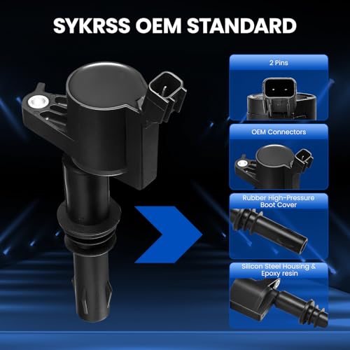 Image of 8 Ignition Coils - Fix Misfires for Ford F-150 /250 /350 /E-Series /Expedition /Mustang & Lincoln Navigator /Town Car /Aviator & Mercury Mountaineer (4.6L /5.4L V8) - Repl. DG511 /3L3Z12029BA(8-Pack)