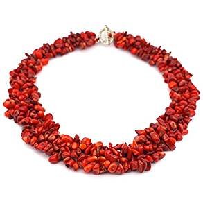 Natural & Books: collar barroco Large Coral rojo – Cristaloterapia: confiance en soi – ecológicos – Dynamisme