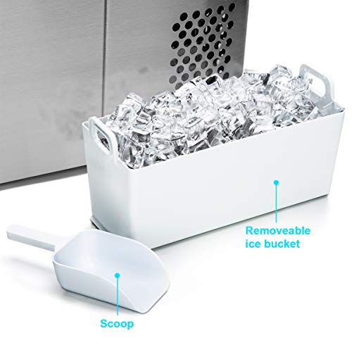 Euhomy Ice Maker Machine Countertop, 40Lbs/24H Portable Compact Ice Cube Maker, with Ice Scoop