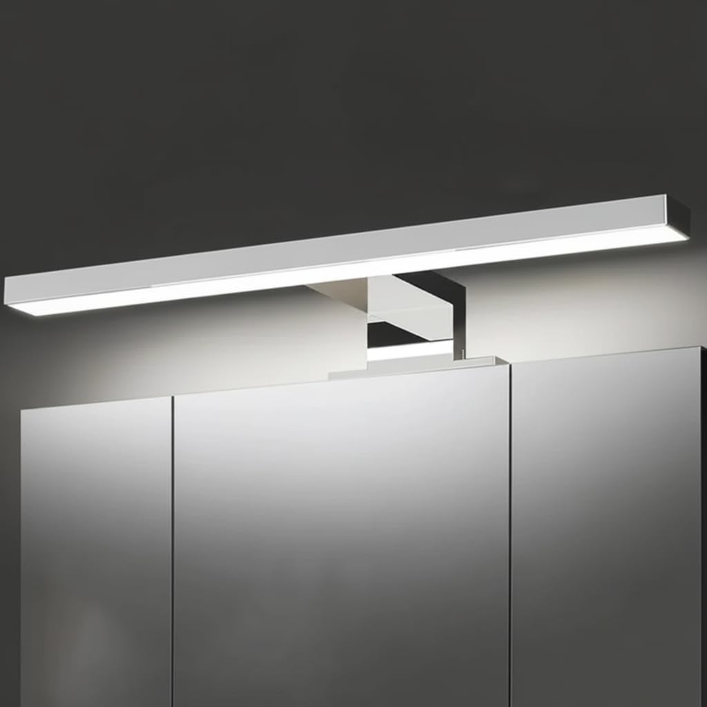 BARCELONA LED Applique LED Specchio Bagno 10W 50cm, Luce Specchio Bagno 3000K 800lm, IP44 Resistente all'Umidità, Montaggio su Specchio, Mobile o Parete, Lampada Bagno in Alluminio e Policarbonato