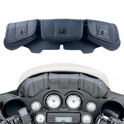Sacoche de pare-brise moto idéale pour organiser vos road trips confortables en Harley Ultra