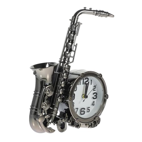 Hemobllo Despertador Forma De Saxofón Retro Reloj Decorativo para Mesita De Noche Sin Pilas para Dormitorio y Hogar