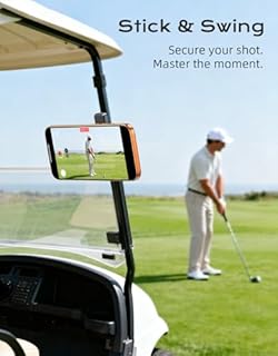 Dawinga Magnetic Golf Cart Phone Holder Mount, Strong Magnet Compatible with MagSafe iPhone and Android, Golf Gifts for Men Women Golfers Dad Husband, Golf Cart Accessories Fits EZGO Club Car Yamaha