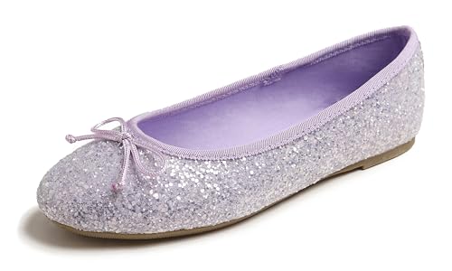 Feversole Damen Klassische Ballerinas Profilsohle Glänzende Paillette Flach,Ballerinas Damen Elegant Lila 38