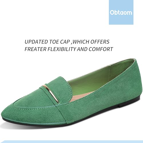 Obtaom Women's Pointy Toe Loafer Flat Comfortable Faux Suede Work Shoes,Cute Penny Loafer Slip On Ballet Flat - Image 4