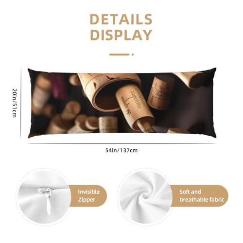 Housse de coussin de corps bouteille de vin longue et ultra douce - 4