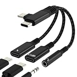 USB C OTG Adapter rozgałęźnika audio USB C do słuchawek Jack Lightning Aux dla iPhone 17 16 15 14 13 Pro Max Kompatybilny z Samsung Galaxy S25 S24 Ultra dla Apple Kabel 3,5 mm Gniazdo ładowania DAC