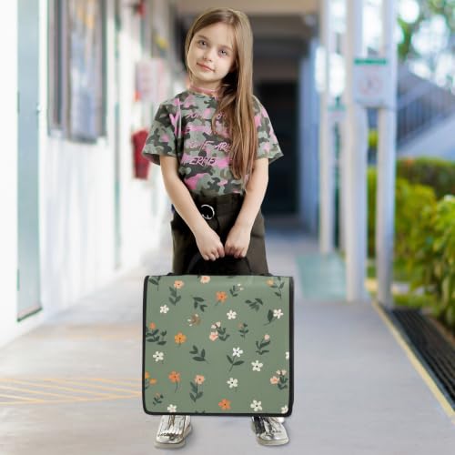 Image of Custom 3 Ring Zipper Binder Cute Tropical Flowers Leaves Personalized Name 1.5 Inch Binders Large Capacity Multi Pockets for School Office Supplies