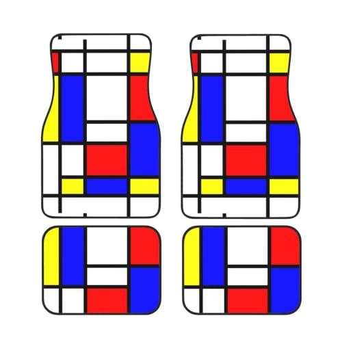 Alfombrillas para coche Mondrian juego de 4 piezas antideslizantes de neopreno