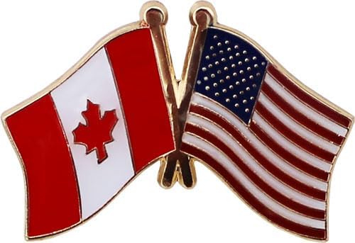 Canada and USA Metal Friendship Lapel Pin with Butterfly Clasp - Image 2