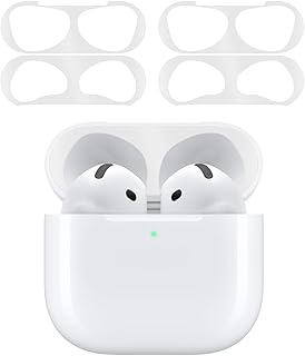 جراب حماية لسماعات ايربودز 4 من التلف والالتصاق والغبار والأوساخ والمعادن ومنع التسلل ومقاوم للغبار للحماية من الأتربة 4 قطع من ايليبايل، لون أبيض (مجموعة من 2 قطعة)