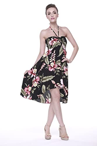 Image of Family Matching Hawaiian Clothes, Black Rafelsia | Lightweight 100% rayon • Family matching outfits • Beach vacations • Luaus • Cruises • Family photos