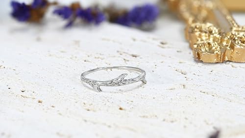 AeraVida Everyday Nature's Tree Branch Sterling Silver Ring | Delicate Women's Wedding Bands | Chic Comfort Fit Fashion Statement | Sizes 6-113