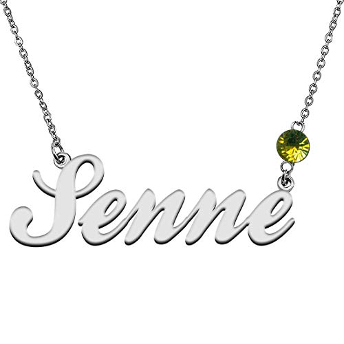 GR859C Personalized Charm Name Necklace with Birthstone for Best Friends Senne