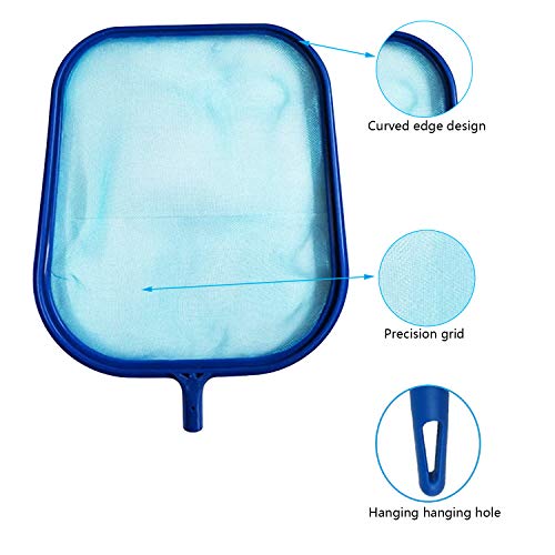 Fvilipus Professional Pool Skimmer Net,Aluminum Telescopic Pole Leaf Skimming Net,With 5 Sections 47" Detachable Pole,Quick Cleaning Of Debris And Leaves On The Ground And In The Swimming Pool (Blue) #TOP3