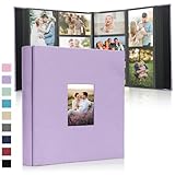 DazSpirit album photo 10x15 cm, 1000 pochettes à glisser, couverture rigide en tissu de lin avec fenêtre personnalisable, pour photos de famille, de mariage, de voyage et de bébé