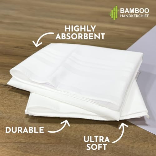 Image of HEELIUM Bamboo Handkerchief for Men & Women | Ultra Soft & Absorbent | Multipurpose Premium Rumal | Large Size 43 x 45 CM