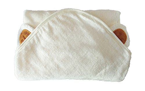 Image of BY LORA Hooded Baby Towel - 100% Rayon, Soft Bath Towel with Bear Ears for Babie, Toddler, Infant - Ultra Absorbent - Brown, Large