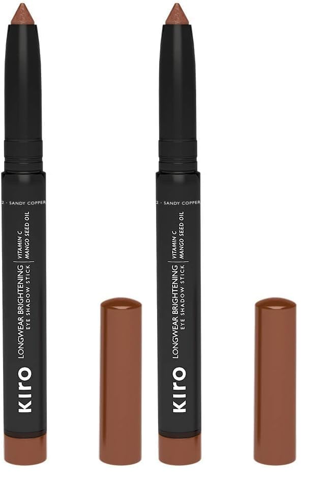 Image of Kiro Longwear Brightening Eyeshadow Stick - Sandy Copper (Brown With Bronze Pearl), 1.4g | Waterproof, High-Pigment, Hydrating | Vegan, Paraben-Free, Cruelty Free | Vitamin C & Mango Seed Oil Infused