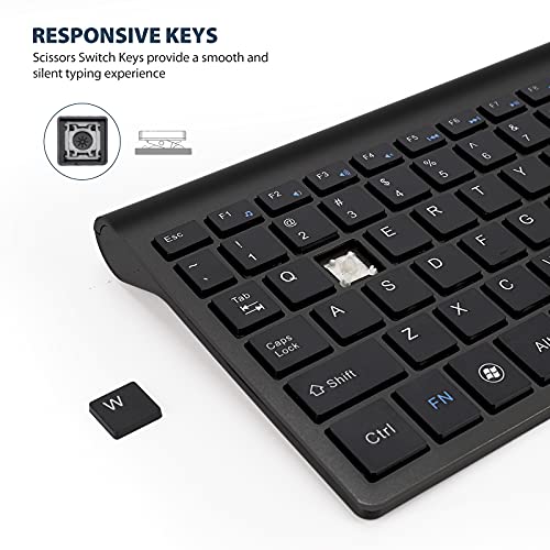 2.4Ghz Wireless Vertical Ergonomic Mouse And Keyboard Combo Ultra-Thin Portable Size For Pc Desktop Computer Laptop Mac Tablet #TOP5