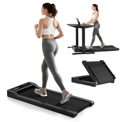 FlexiSpot Tapis de Marche 180° Pliable avec Moteur sans Balais, 4 en 1 Portatif avec Télécommande & Écran LED, Charge Max 120 kg – Idéal pour Home Office & Maison, Noir