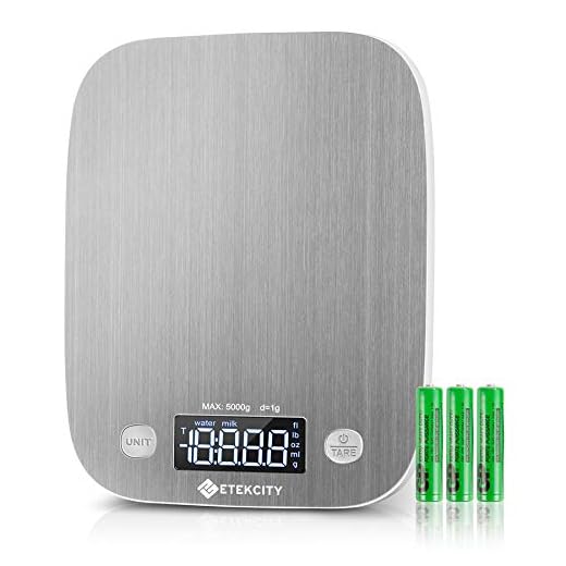 Etekcity Food Scale, Digital Kitchen Grams and Ounces for Weight Loss, Baking, Cooking, Meal Prep & Keto Diet, Medium, Stainless Steel