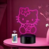 Photo Gallery kitty lampada notturna, luce 16 colori a led 3d con telecomando, regalo per fidanzata bambini con kitty gadget, usb ricaricabile, decorazione della camera Photo Gallery kitty lampada notturna, luce 16 colori a led 3d con telecomando, regalo per fidanzata bambini con kitty gadget, usb ricaricabile, decorazione della camera