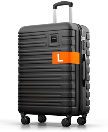 Travely Polycarbonate L Suitcase 67cm - 20kg Suitcase Including TSA Lock, Hard Suitcase on 4 Wheels, Suitcase Medium Size Hardshell, Suit Case,