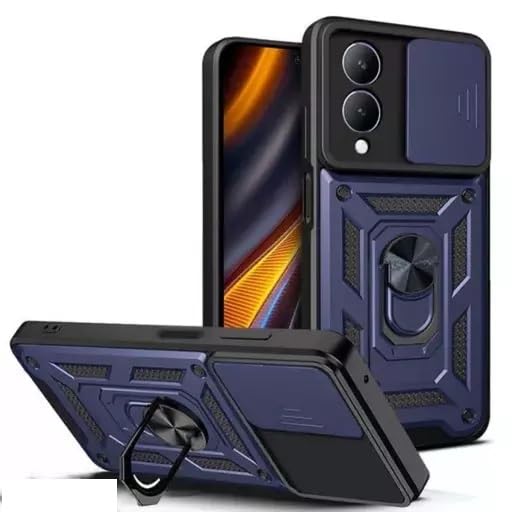 SkyTree Shutter Dual Layer Hybrid Armor Back Cover Case with Kickstand for Vivo Y28 5G - Blue (B0CVV4ZMSQ) Amazon Price History, Amazon Price Tracker