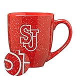 Rico Industries NCAA St. John's Red Storm Primary Logo Red 16 oz Team Color Laser Engraved Speckled Ceramic Coffee Mug